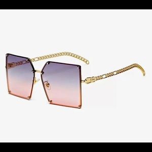 Tea Pink & Gold Radiant Oversized Sunglasses